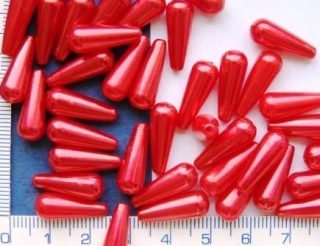 Plastové voskovky, červená kapka, 18x7mm, 20ks