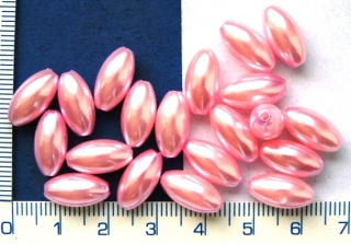 Plastové voskovky, sv.růžový oválek, 8x4mm,50ks
