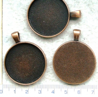 Lůžka na pryskyřici a lepení kamínků, střed 30mm, měď, 1ks