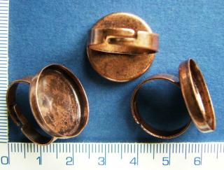 Prsten s lůžkem na pryskyřici, 20mm, měď, 1ks