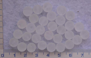 Skleněné, matové korálky, nový dekor,8mm, čirá kulička mat, cca30ks-20g