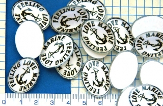 Skleněné kabošony,25x18mm, kotva oválek,1ks