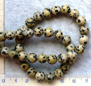 Kameny, nerosty, jaspis dalmatin kulička 8mm,1ks