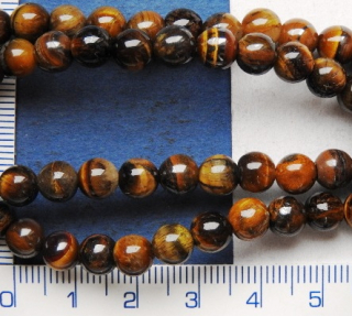Kameny, nerosty, tygří oko kulička 6mm,1ks