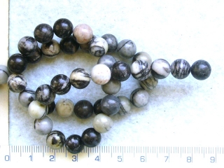 Kameny, achát, šedá kulička,8mm,1ks