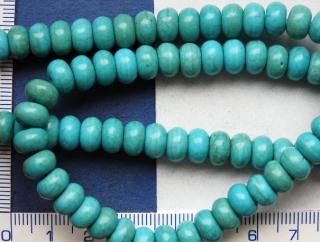 Kameny, tyrkenit rondel, 6x4mm,1ks