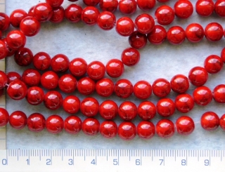 Kameny, nerosty, howlit červená kulička 8mm,1ks