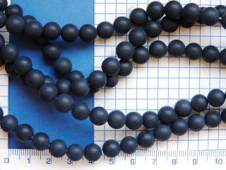 Opracovaný kámen, achát černý mat kulička,8mm,1ks
