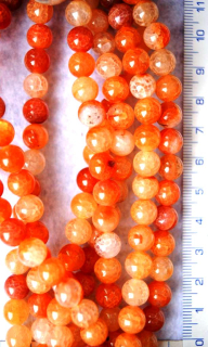 Opracovaný kámen, achát, oranžová kulička popraskaná,8mm, 1ks