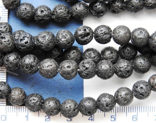 Opracovaný kámen, láva, kulička 8mm,1ks
