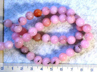 Opracovaný kámen,jaspis, růžová kulička,8mm,1ks