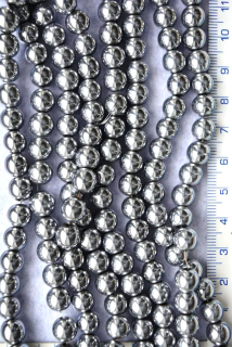 Opracovaný kámen,hematit stříbrná kulička 8mm,1ks