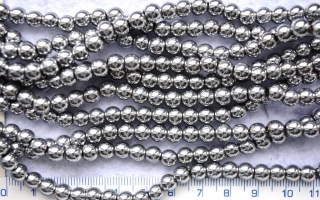 Opracovaný kámen,hematit stříbrná kulička 6mm,1ks