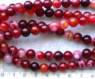 Kameny, nerosty, achát vínový, kulička 6mm,1ks