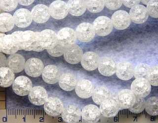 Kameny, křišťál, popraskaná kulička, 6mm,1ks