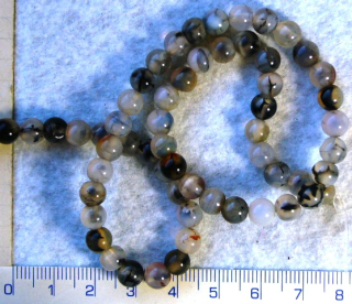 Opracovaný kámen,achát šedohnědá kulička,6mm,1ks