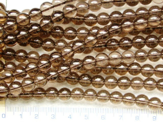 Opracovaný kámen, křišťál kouřový, kulička 8mm,1ks