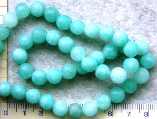 Opracovaný kámen,jadeit blankitná matná kulička,8mm,1ks