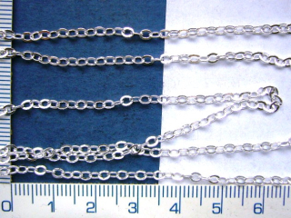 Komponenty, řetízky, barva stříbrná, 2x3mm,1m