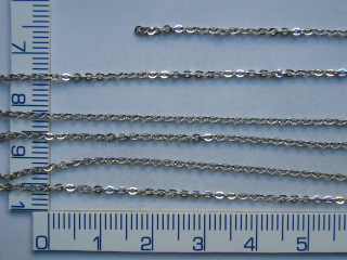Komponenty, řetízky, platina, 2x3mm,1m