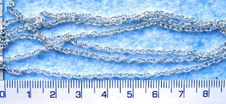 Komponenty, řetízky, stříbrný vroubkovaný, 3x2mm,1m