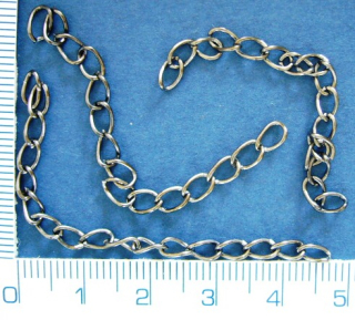 Komponenty, řetízek prodlužovací, cca60mm,barva černá, 1ks