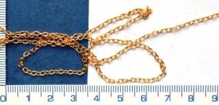 Komponenty, řetízek zlatý 3x2mm,1m