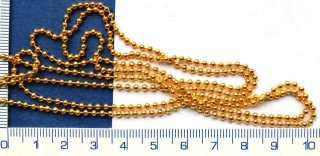 Komponenty, řetízky,kuličkový řetízek zlatý,1,5mm,1m