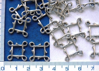 Ramínka, 20mm,stříbrné ramínko,čtverec,1ks