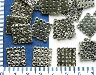 Ramínka, stříbrný čtverec,15x15mm,1ks