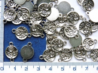 Ramínka, stříbrná rozdvojka,kytička,11x17mm,1ks