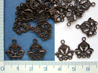 Ramínka, barva měděná,15mm,3kolečka,1ks