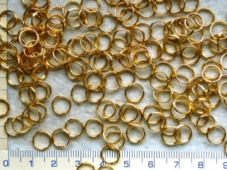 Kroužky, dvojitý zlatý kroužek,8mm,20ks