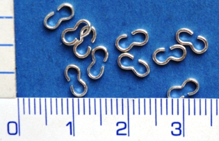 Kroužky-koncovka barva stříbrná, 6mm,10ks