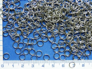 Kroužky, barva platina, 6mm, 100ks