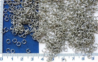 Kroužky, barva platina, 4mm, 100ks