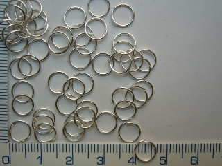 Kroužky, barva stříbrná, 7mm, 50ks