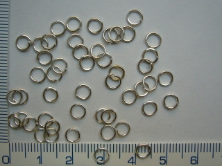 Kroužky, barva stříbrná, 5mm, 50ks