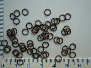 Kroužky, barva měď, 5mm, 50ks