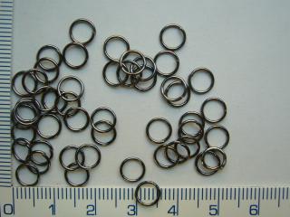 Kroužky, barva antracit, 6mm, 50ks