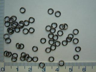 Kroužky, barva antracit, 4mm, 50ks