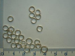 Kroužky,6mm, barva stříbrná, dvojitý kroužek, 50ks
