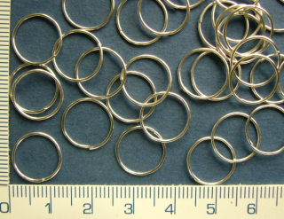 Kroužky, barva stříbrná, 13mm, 100ks