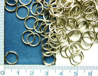 Kroužky, barva platina, 8mm, 50ks