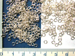 Kroužky, barva stříbrná 3mm, 100ks