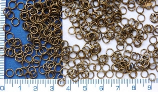 Kroužky, 5mm, barva mosaz, 50ks