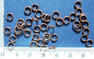 Kroužky, 6mm, dvojitý kroužek, barva měděná, 20ks