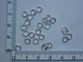 Kroužky, barva stříbrná, 4mm, 100ks
