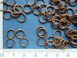 Kroužky, 8mm, barva měděná,100ks