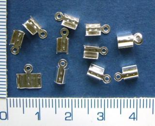 Zakončení pro lanka, kůže atd.- 7x3mm, barva stříbrná, 20ks